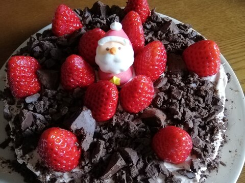 チョコトリュフで作るクリスマスケーキ